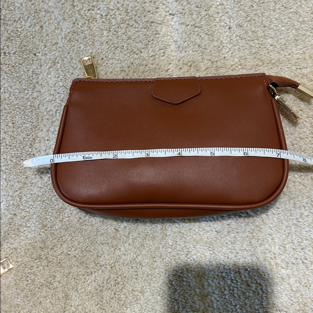 Brown Vegan Leather Women's 3 Piece Bag Set - Picture 5 of 10